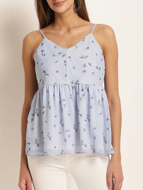 printed cami neck a-line top - 15240700 - Very Small Image - 1