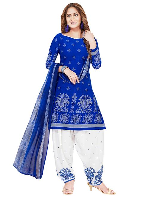 printed unstitched salwar suit - 15240968 - Very Small Image - 1