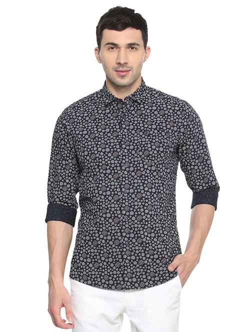 blue cotton casual shirt - 15241238 - Very Small Image - 1