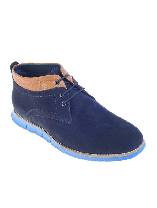 navy Suede lace up sneaker - 15241972 - Very Small Image - 1