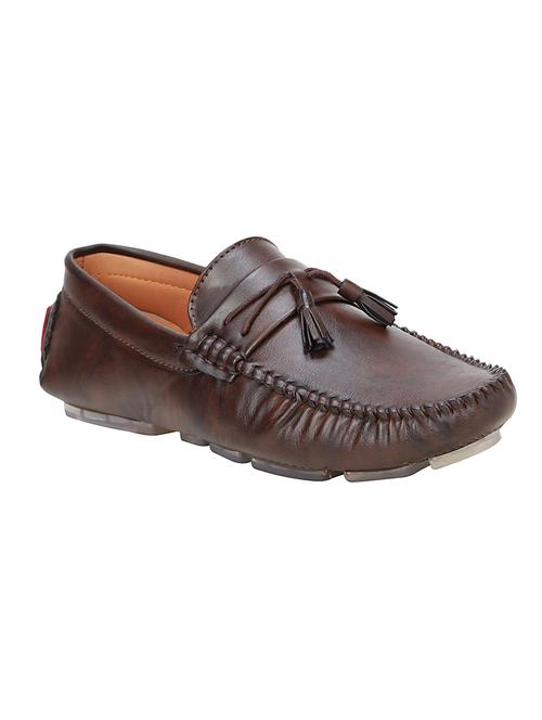 brown leatherette slip on loafer - 15242397 - Very Small Image - 1