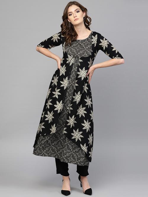floral layered kurta - 15242517 - Very Small Image - 1