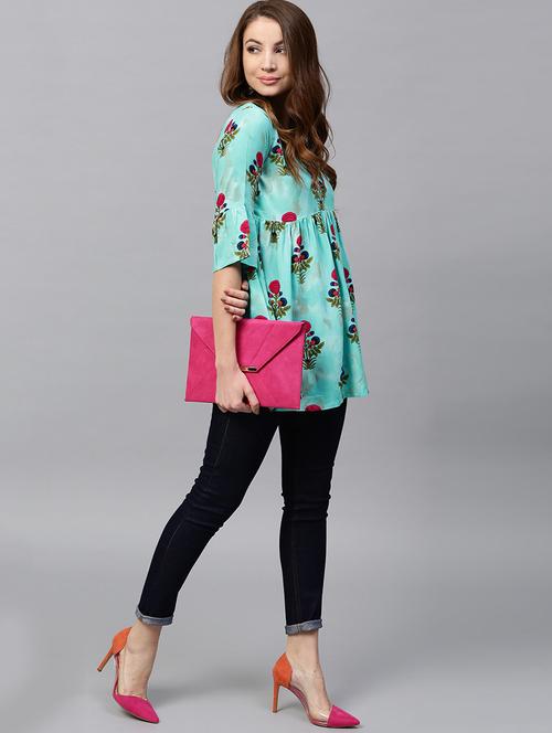 printed flared kurti - 15242631 - Very Small Image - 1