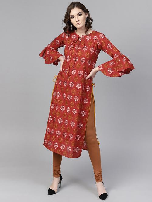 printed straight kurta - 15242669 - Very Small Image - 1