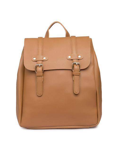 beige leatherette (pu) regular backpack - 15243062 - Very Small Image - 1