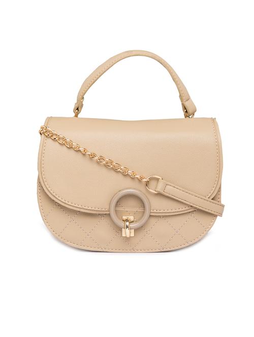 beige leatherette (pu) sling bag - 15243077 - Very Small Image - 1