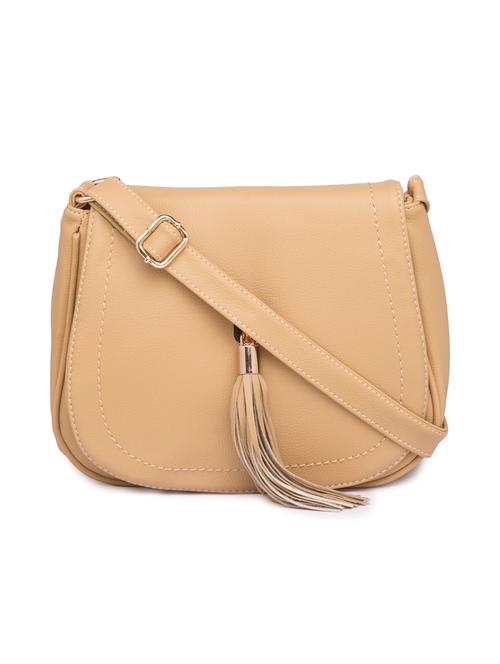 beige leatherette (pu) sling bag - 15243098 - Very Small Image - 1