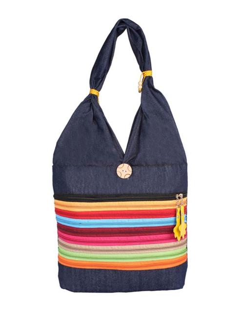 blue cotton hobo handbag - 15243285 - Very Small Image - 1