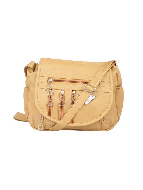 beige leatherette (pu) sling bag - 15243365 - Very Small Image - 1