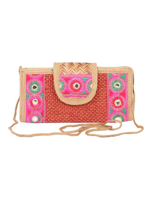 Pink Jute Regular Sling Bag - 15243384 - Very Small Image - 1