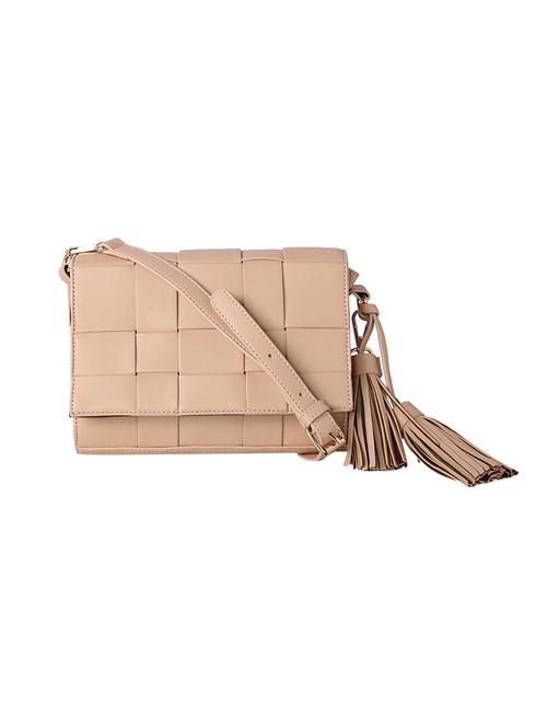 beige leatherette (pu) sling bag - 15244391 - Very Small Image - 1