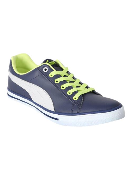 navy leatherette lace up sneaker - 15250692 - Very Small Image - 1