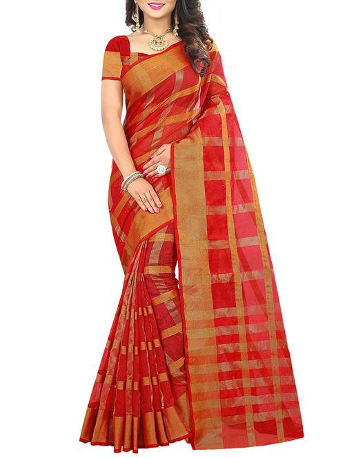 red silk tussar saree - 15254862 - Very Small Image - 1