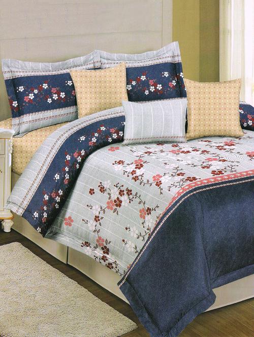 cotton single bedsheet with 1 pillow cover - 15255148 - Very Small Image - 1