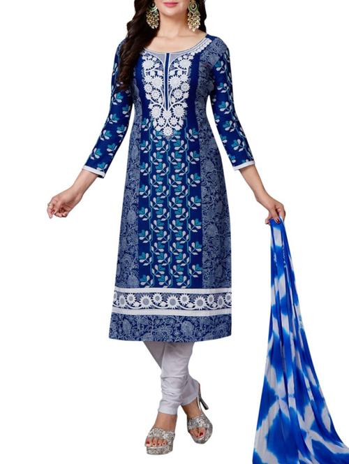 embroidered unstitched churidaar suit - 15255318 - Very Small Image - 1