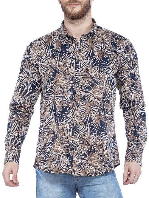 brown cotton casual shirt - 15255628 - Very Small Image - 1