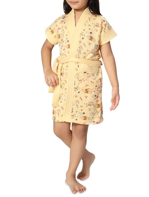 beige cotton bath robe - 15259699 - Very Small Image - 1