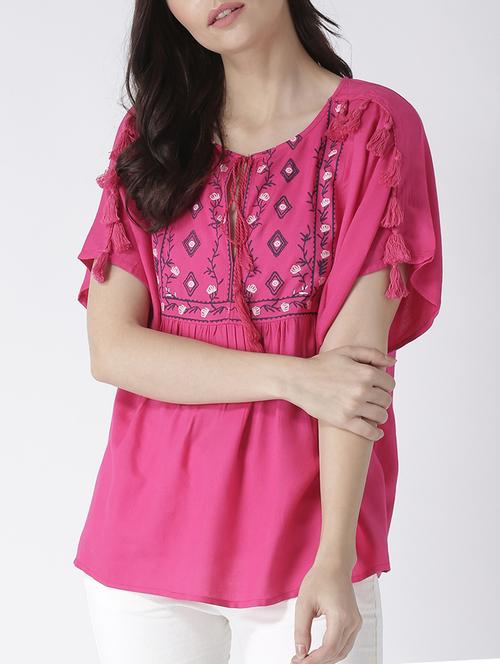 tassel detail tie front top  - 15260003 - Very Small Image - 1