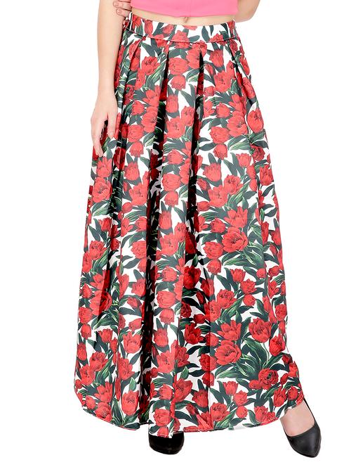 mid rise floral pleated skirt - 15260157 - Very Small Image - 1