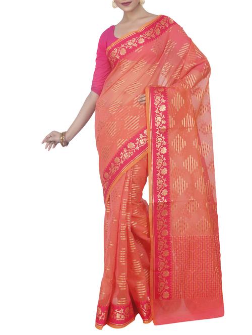 floral zari border banarasi saree - 15260634 - Very Small Image - 1