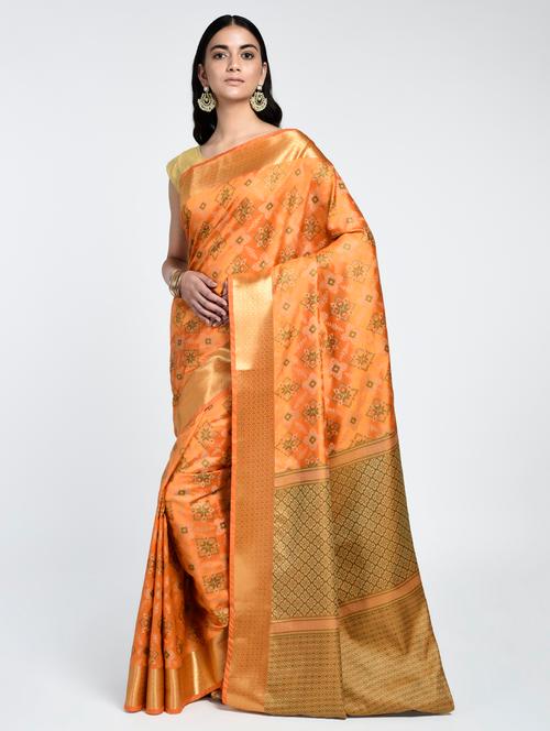zari patola saree with blouse - 15261886 - Very Small Image - 1