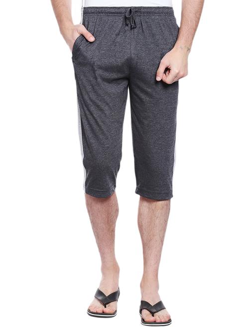 grey cotton three - fourth shorts - 15262993 - Very Small Image - 1