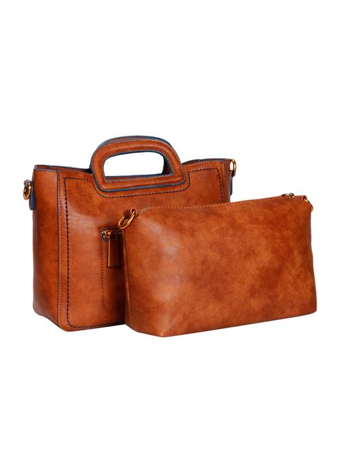 brown leatherette (pu) combo sling bag - 15263875 - Very Small Image - 1