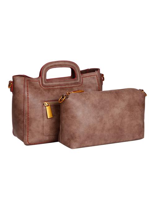 brown leatherette (pu) handbag - 15265208 - Very Small Image - 1