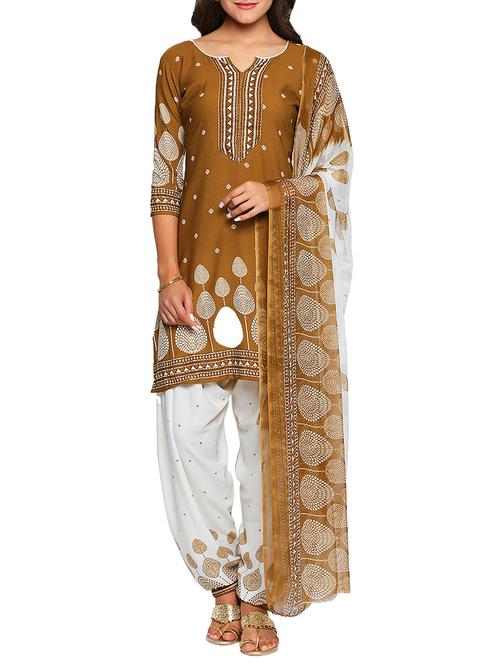 printed unstitched salwar suit - 15265812 - Very Small Image - 1