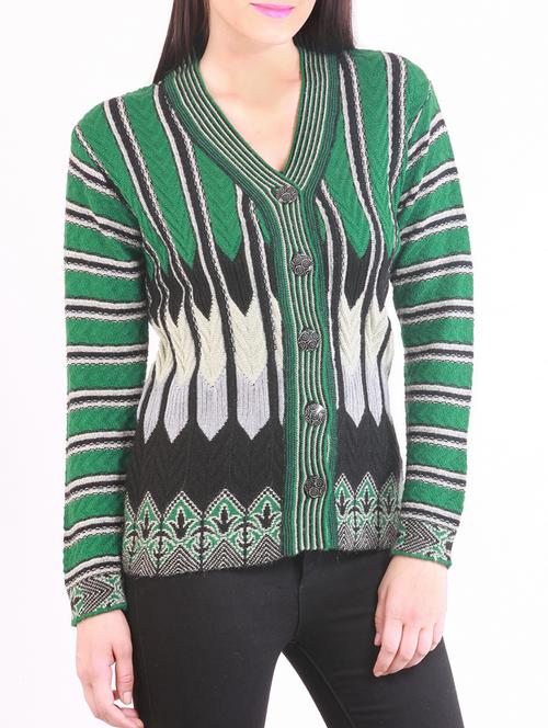 green woollen cardigan - 15266247 - Very Small Image - 1