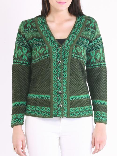 green woollen cardigan - 15266252 - Very Small Image - 1