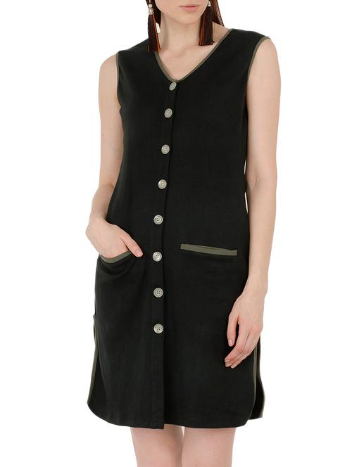 black solid shirt dress - 15266253 - Very Small Image - 1