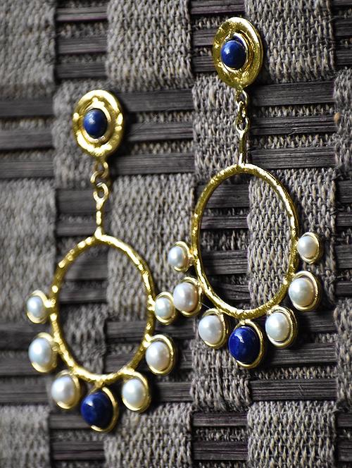 gold brass drop earring - 15266686 - Very Small Image - 1