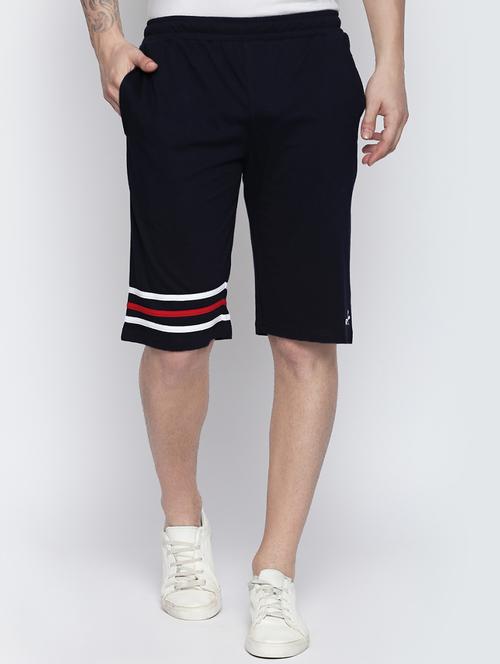 navy blue cotton blend short - 15266789 - Very Small Image - 1