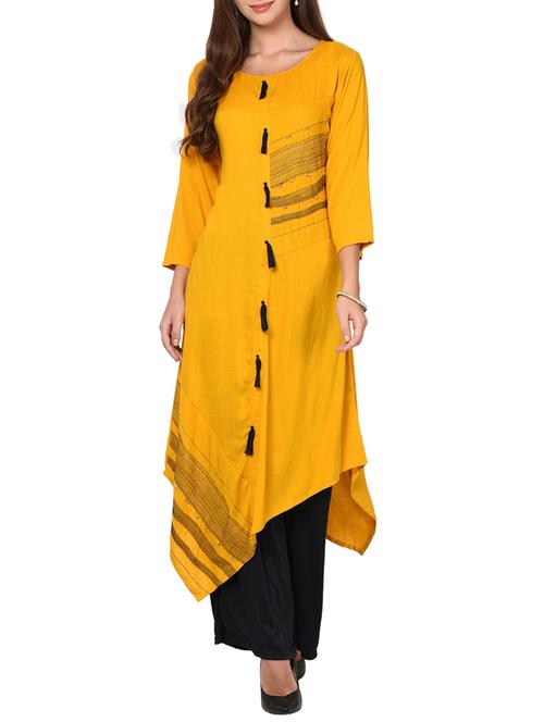 asymmetric tassels kurta - 15267756 - Very Small Image - 1