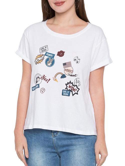 quirky print round tee - 15269327 - Very Small Image - 1