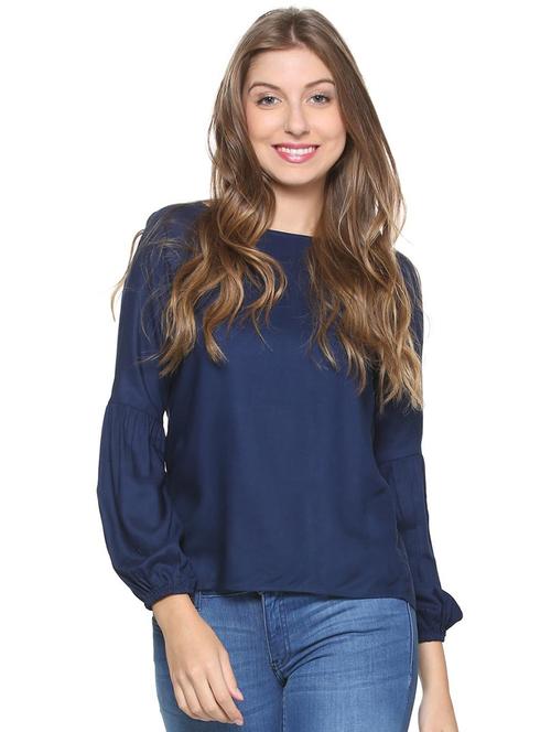 boat neck solid top - 15269459 - Very Small Image - 1