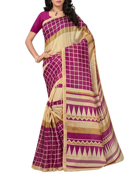 purple cotton silk bhagalpuri saree with blouse - 15270593 - Very Small Image - 1