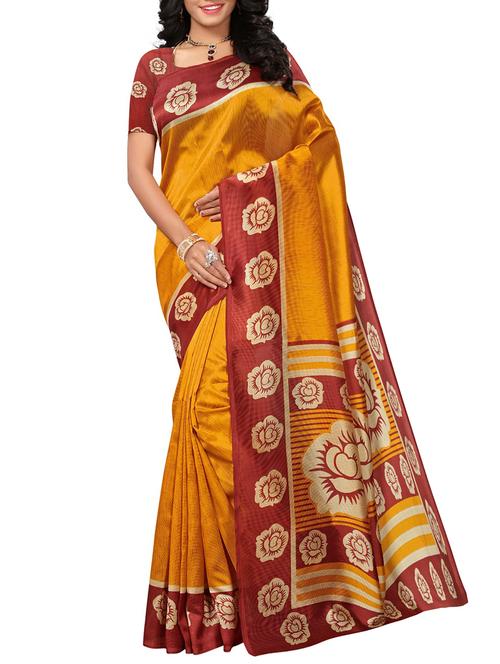 mustard mysore silk saree with blouse - 15270598 - Very Small Image - 1