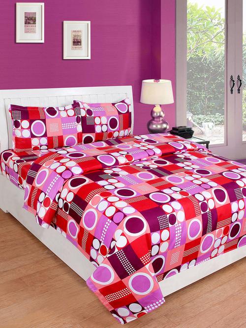 polycotton double bedsheet with 2 pillow covers - 15270616 - Very Small Image - 1