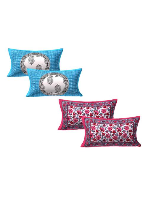 cotton multicolored pillow covers 2 sets (4 pieces)-17"x27" - 15276889 - Very Small Image - 1