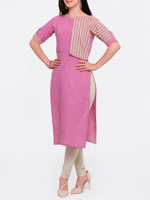 purple khadi straight kurta - 15277482 - Very Small Image - 1