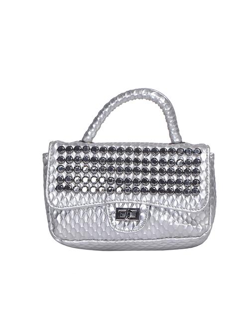 silver leatherette (pu) handbag - 15277494 - Very Small Image - 1