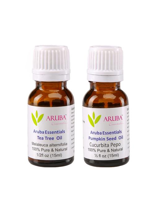 aruba essentials tea tree  oil & pumpkin seed  oil   100% undiluted combo of 15 ml each - 15278868 - Very Small Image - 1