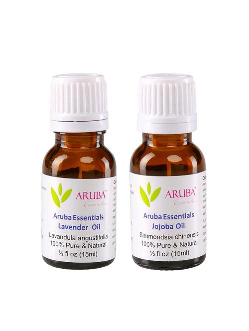 aruba essentials lavender  oil & jojoba  oil  100% undiluted combo of 15 ml each - 15278882 - Very Small Image - 1