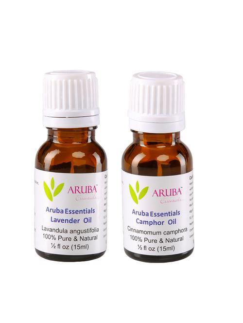 aruba essentials lavender  oil & camphor  oil   100% undiluted combo of 15 ml each - 15278886 - Very Small Image - 1