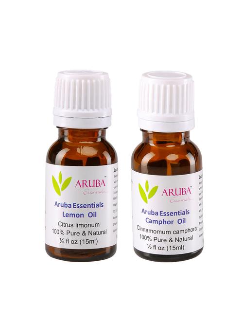 aruba essentials lemon  oil & camphor  oil   100% undiluted combo of 15 ml each - 15278902 - Very Small Image - 1