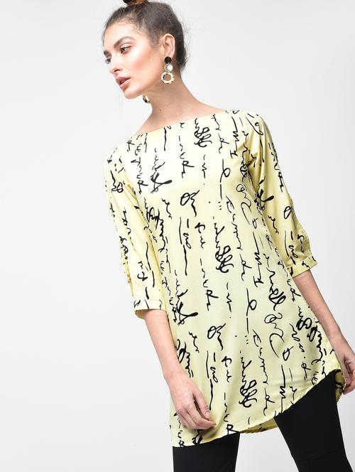printed boat neck tunic - 15279243 - Very Small Image - 1