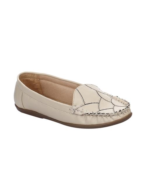 beige faux leather slip on loafers - 15280428 - Very Small Image - 1