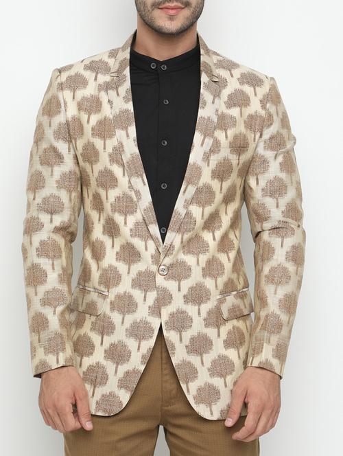 beige cotton casual blazer - 15282052 - Very Small Image - 1